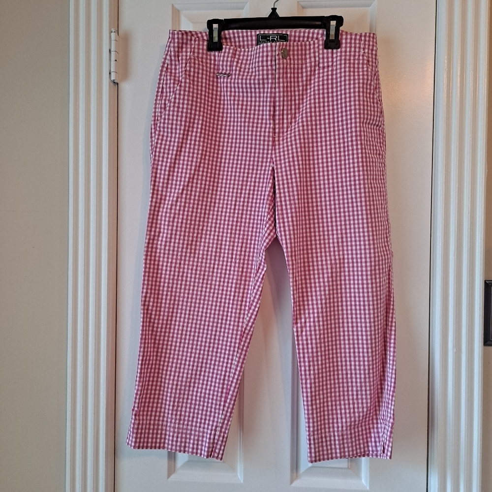 Lauren Ralph Lauren Pink Gingham Capris - Cropped Straight